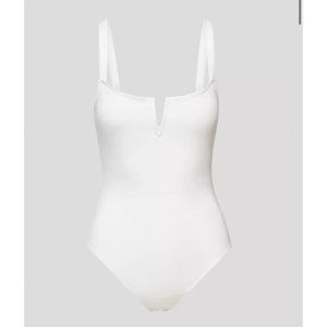 ARITZIA Babaton WHITE lowercase v-neck notch bodysuit size XSmall